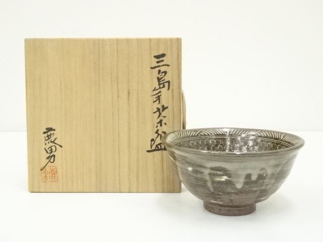 JAPANESE TEA CEREMONY / MISHIMA STYLE TEA BOWL CHAWAN 